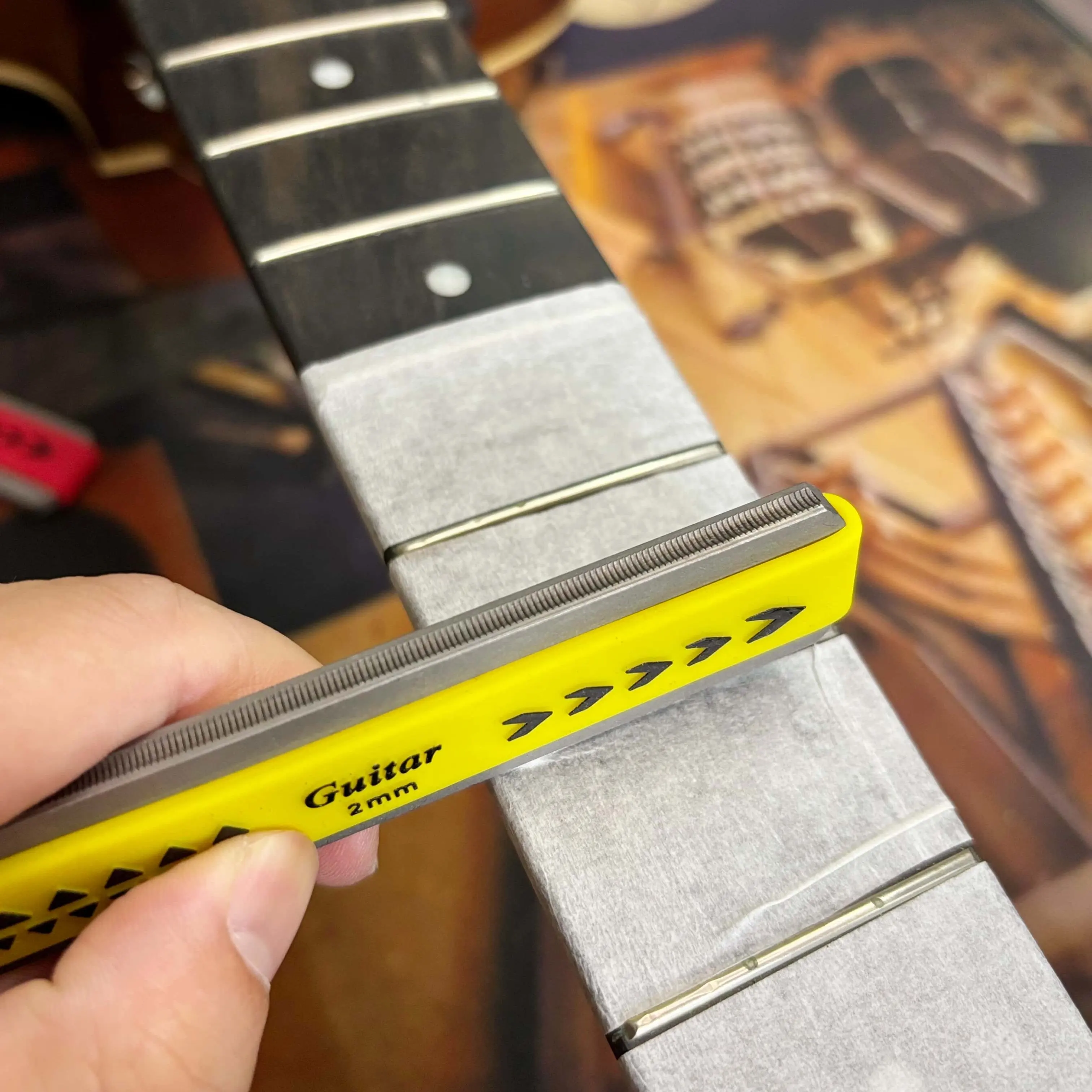 Musical Instruments Easy - Gitarren- und Ukulele-Saiten Instrumenten-Griffbrett-Formfeile, doppelseitige Formfeile,