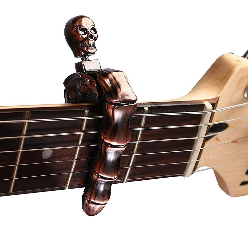 Musical Instruments Easy - Gitarren-Capo Totenkopf-Capo für Akustik- und E-Gitarre,