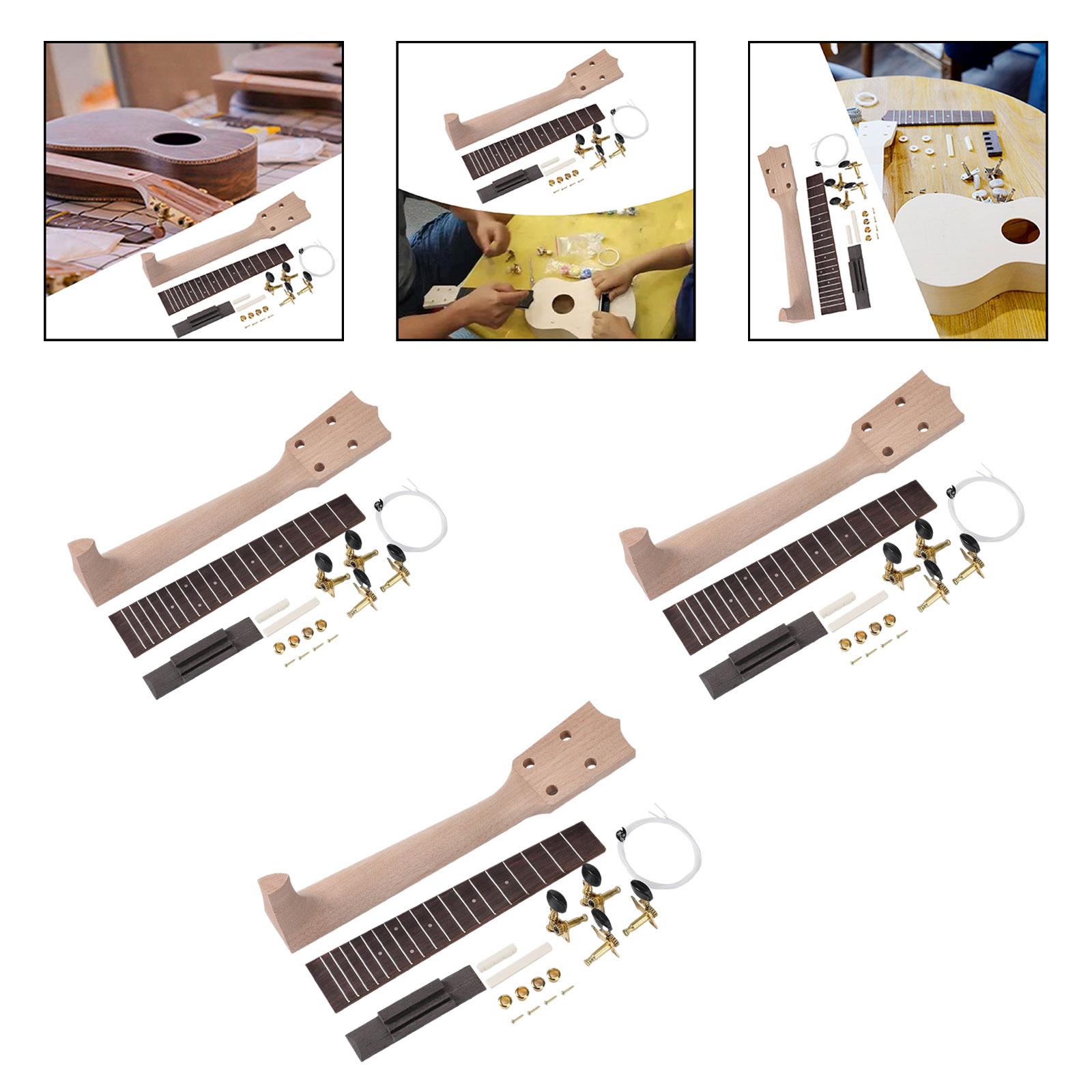 Musical Instrument Family - DIY Ukulele-Bausatz mit Saitenknopfbrücke, Musikinstrumentenzubehör, Ukulele-Bausatz