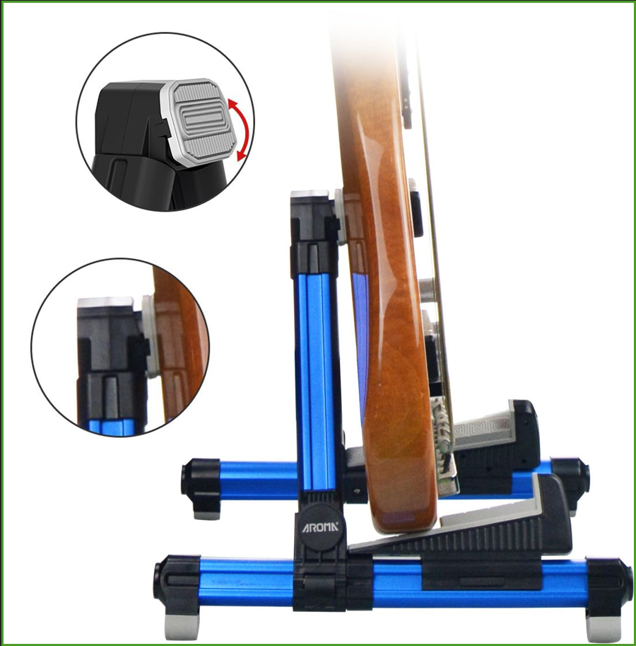 Musical Instruments Easy - Faltbarer Aluminium-Gitarrenständer - Verstellbarer Bodenständer für
